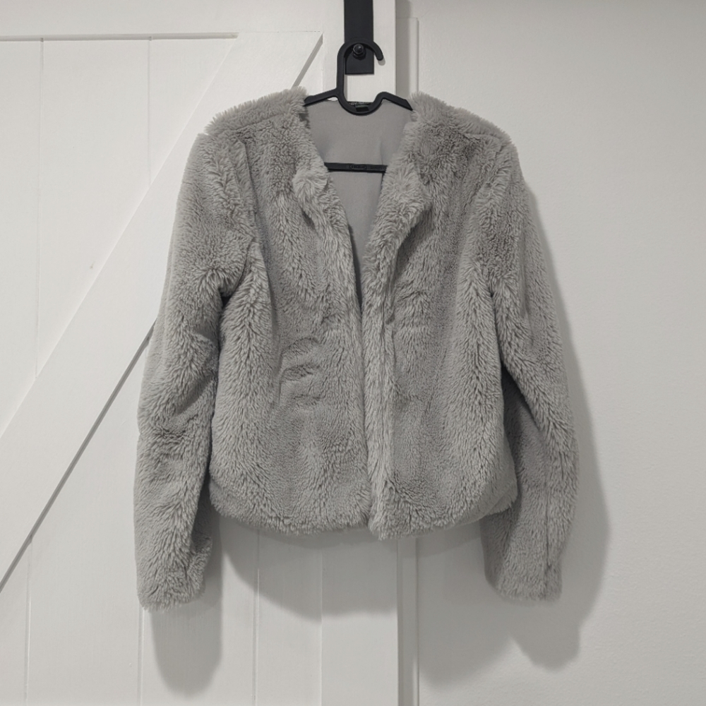Light Gray Fur Coat XS